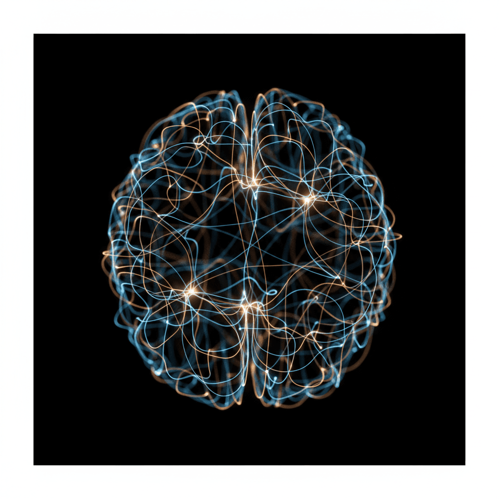 Neural network visualization representing cognitive processing